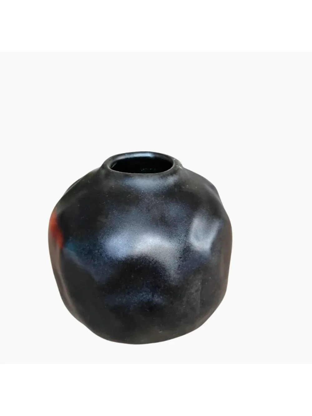 Handcrafted Black Ceramic Vase with Sculptural Organic Shape 4